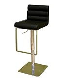Adjustable Leather Bar Stool - Black Finish
