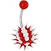 Red BEACHBALL HEDGEHOG Belly Button Ring