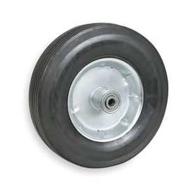 Industrial Grade 1NWY5 Wheel, Solid Rubber, 10 In, 350 Lb Cap