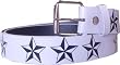 White NAUTICAL STAR Design Imitation Leather Punk Rock Belt White NAUTICAL STAR Design Imitation Leather Punk Rock Belt