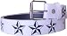White NAUTICAL STAR Design Genuine Leather Punk Rock Belt