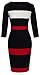 HOMEYEE Women's Voguish Colorblock Stripe Pencil Dress B275 (L, 3/4-Black)