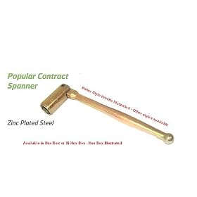 LEACH 1384ZP IMN Original Style Socket Spanner - 7/16" Bi-Hex Box Zinc Plated Steel Thick Round Handle