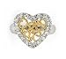 Jewelry : 2 TONE CUBIC ZIRCONIA HEAR RING
