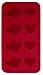 SiliconeZone Heart Ice Cube/Chocolate Mold, Red