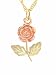 Pretty! Yellow-gold Black Hills Gold Rose Pendant/Necklace