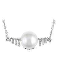 8.5-9mm Freshwater Pearl 14K White Gold Pendant w/ Chain