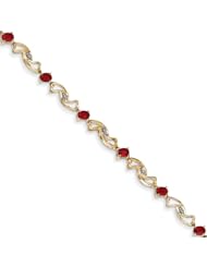 14k African Ruby Oval Bracelet