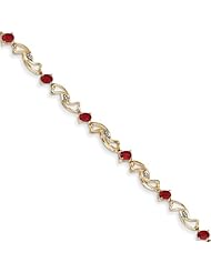 14k African Ruby Oval Bracelet