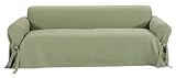 Classic Slipcovers Brushed Twill Sofa Slipcover, Sage