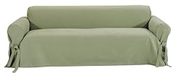 Classic Slipcovers Brushed Twill Sofa Slipcover, Sage