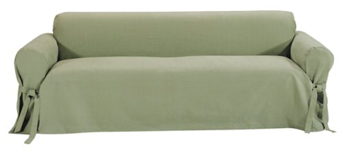 Classic Slipcovers Brushed Twill Sofa Slipcover, Sage
