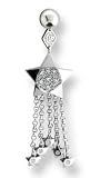 Body Jewelry,14kt White gold Star Belly Jewel w/ Diamonds