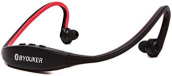 Wireless Bluetooth Headset Sport Stereo Handsfree Earphone Micro Music Player for all phones (Red)
