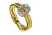 Jewelry : 18K Yellow Gold Double-Strand Hand-Woven Mesh Ring, Enhanced with Pave Set Diamonds.