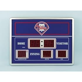 Baseball Scoreboard Wall Clocks,Philadelphia Phillies by Brookstone
