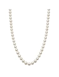 14K White Gold 10-10.5mm AA+ Quality White Freshwater Pearl Strand Necklace, 20 Inch