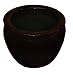 Pure Black Porcelain Fishbowl / Jardiniere / Planter / pot , 14"