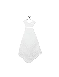 Cotton/Satin Cutout Lace  Dress With a Ribbon 
