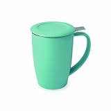 FORLIFE Tall 15-Ounce Tea Mug with Infuser and Lid and Lid, Turquoise