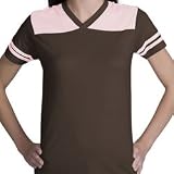 District Threads Ladies Fine knit Colorblock V-neck Tee