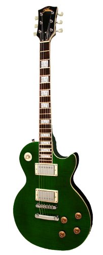 Stellar Mercury 001 Premium - Trans Green Flame Top - Les Paul Style Electric Guitar On Sale
