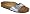 Birkenstock slippers Madrid from Birko-Flor in silver with a regular insole size 38.0 W EU