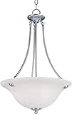 Maxim Lighting 2682MRSN Three Light Marble Glass Up Pendant, Satin Nickel [並行輸入品]