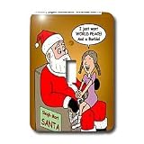 Rich Diesslins Funny Christmas Cartoons - Santa and Future Beauty Pagent Contestant - Light Switch Covers - single toggle switch