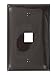 Leviton 41091-1BN QuickPort Midsize Wallplate, Single Gang, 1-Port, Brown