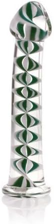 Don Wand Real Tip Rocket Glass Pleasure Wand, Jade and White Helix