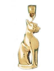 Dazzlers Solid 14k Gold Cat Charm Pendant Available in three colors from jewelsberry (weights: 3.3 grams only)
