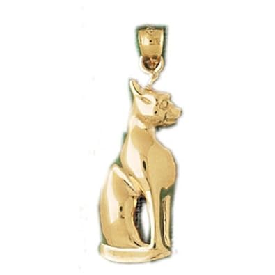 Cheap Girls Jewelry Dazzlers Solid 14k Gold Cat Charm Pendant Available in three colors from jewelsberry (weights: 3.3 grams only) For Sale
