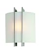 Lite Source LS-1673 Checks Polished-Steel 60-Watt Wall Sconce with Frost Glass Shade