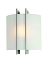 Lite Source LS-1673 Checks Polished-Steel 60-Watt Wall Sconce with Frost Glass Shade