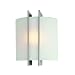 Lite Source LS-1673 Checks Wall Sconce Lite, Polished Steel with Frost Glass Shade