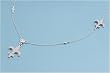 Sterling Silver Necklaces - Fleur De Lises Pendant with Clear CZ - 28mm Pendant Height