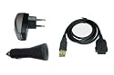 mr!tech PDA 4in1 Sync & Ladegerät-Set: Datenkabel/Ladekabel + Netzteil-Adapter (220V) + Auto/Kfz-Adapter (12V/24V) für Toshiba e310, e330, e335, e350, e740, e750, e755