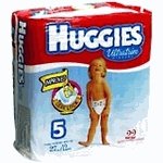 Huggies Ultratrim Diapers,Unisex, Size 5, Over 27 lbs, Convenience Pack 52125 - 22 diapers / pack, 4packs
