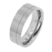 Mens Unispace Stripe Titanium Wedding Band Ring (Size 11)