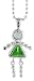 Sterling Silver Birthstone Baby Brat Girl Pendant for "August"