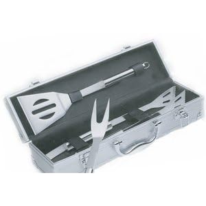 Chefs Basics HW4113 3-Piece Stainless-Steel Barbecue Set with Aluminum Storage Case by 
