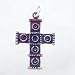 Southwestern Style Small Decorative Cross Pendant in Sterling Silver with Patina Finish, #9111