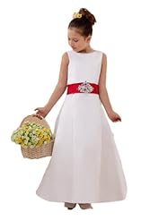 Girls Beaded Jeweled Evening Dress/Flower-Girl Dress  With a Sash 
