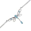 Solar Blue Dragonfly Jeweled Back Belly Chain