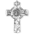 Fine Pewter Saint Christopher 5-inch Wall Cross and Prayer Card