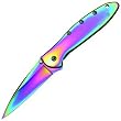 Kershaw Ken Onion Rainbow Leek Folding Knife Rainbow Plain Spear Point Frame Lock/Pocket Clip 3" Titanium-Oxide Coated Steel Box