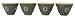 Green longevity pattern tea cups (4) - chinese hand painted porcelain