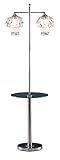 IMAGE OF New: Modern Steel Crystal Floral Floor Lamp with Table
