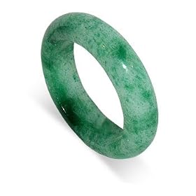Green Jade 6 MM Band Gemstone Ring by Jade Birthstones